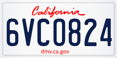 CA license plate 6VCO824