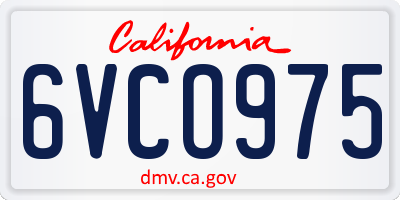 CA license plate 6VCO975