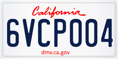 CA license plate 6VCP004