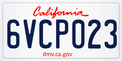 CA license plate 6VCP023