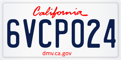 CA license plate 6VCP024