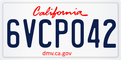 CA license plate 6VCP042