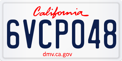 CA license plate 6VCP048