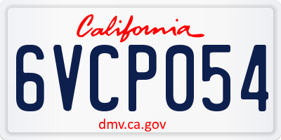 CA license plate 6VCP054