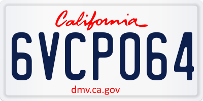 CA license plate 6VCP064