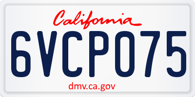 CA license plate 6VCP075