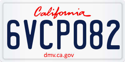 CA license plate 6VCP082