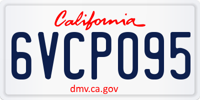 CA license plate 6VCP095