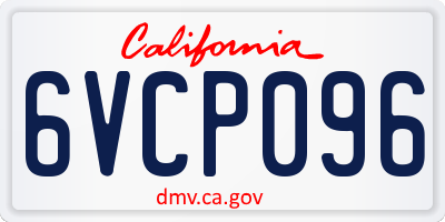 CA license plate 6VCP096