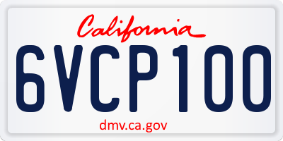 CA license plate 6VCP100