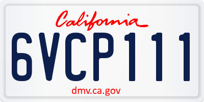 CA license plate 6VCP111