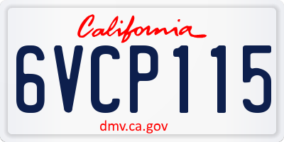 CA license plate 6VCP115