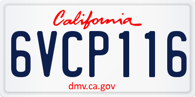 CA license plate 6VCP116