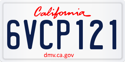 CA license plate 6VCP121