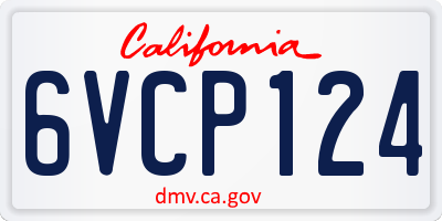 CA license plate 6VCP124