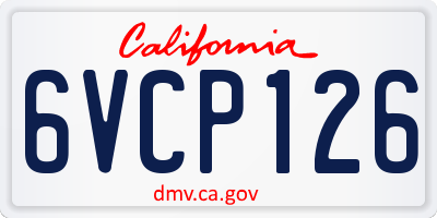 CA license plate 6VCP126