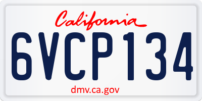CA license plate 6VCP134