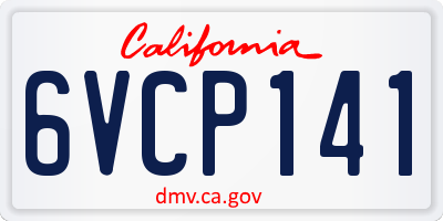 CA license plate 6VCP141