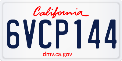 CA license plate 6VCP144