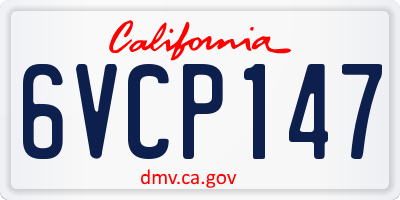 CA license plate 6VCP147