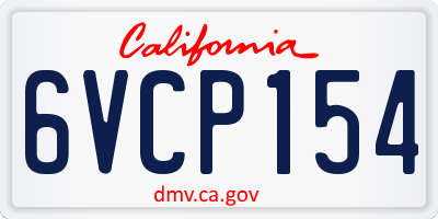 CA license plate 6VCP154