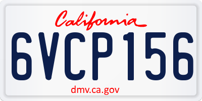 CA license plate 6VCP156