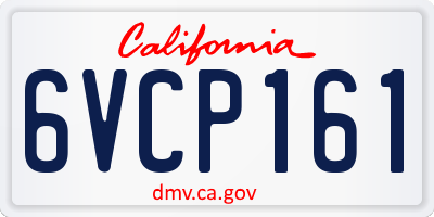 CA license plate 6VCP161