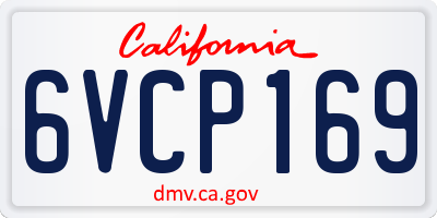 CA license plate 6VCP169