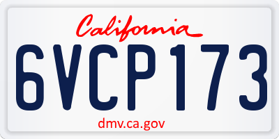 CA license plate 6VCP173