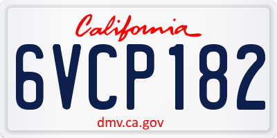 CA license plate 6VCP182