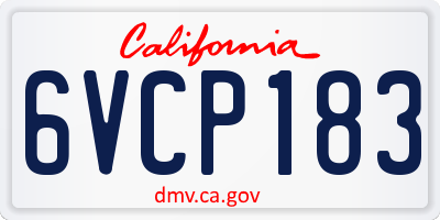 CA license plate 6VCP183