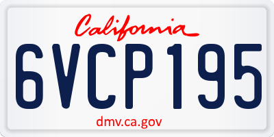 CA license plate 6VCP195