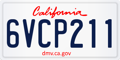 CA license plate 6VCP211