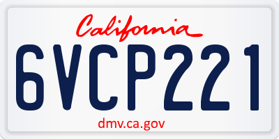 CA license plate 6VCP221