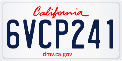 CA license plate 6VCP241