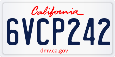 CA license plate 6VCP242