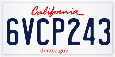 CA license plate 6VCP243