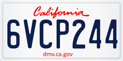 CA license plate 6VCP244