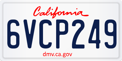 CA license plate 6VCP249