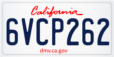 CA license plate 6VCP262
