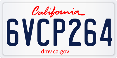 CA license plate 6VCP264