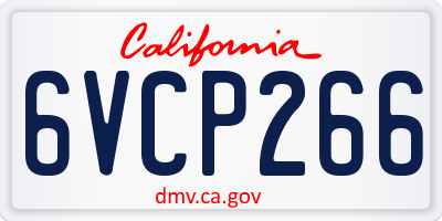 CA license plate 6VCP266