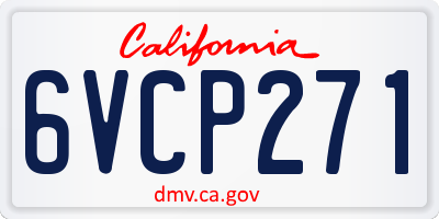 CA license plate 6VCP271