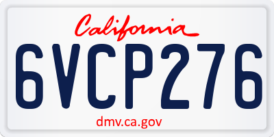 CA license plate 6VCP276