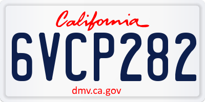 CA license plate 6VCP282