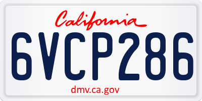 CA license plate 6VCP286