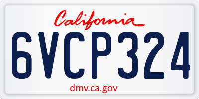 CA license plate 6VCP324
