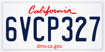 CA license plate 6VCP327