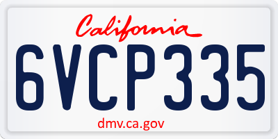 CA license plate 6VCP335