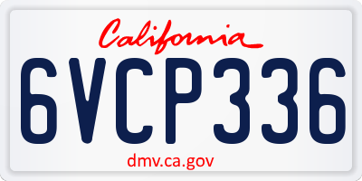 CA license plate 6VCP336